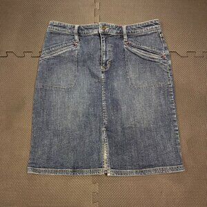 Tommy Hilfiger Womens Denim Skirt Size 8 Blue Stretch Mid-Length Casual Made In